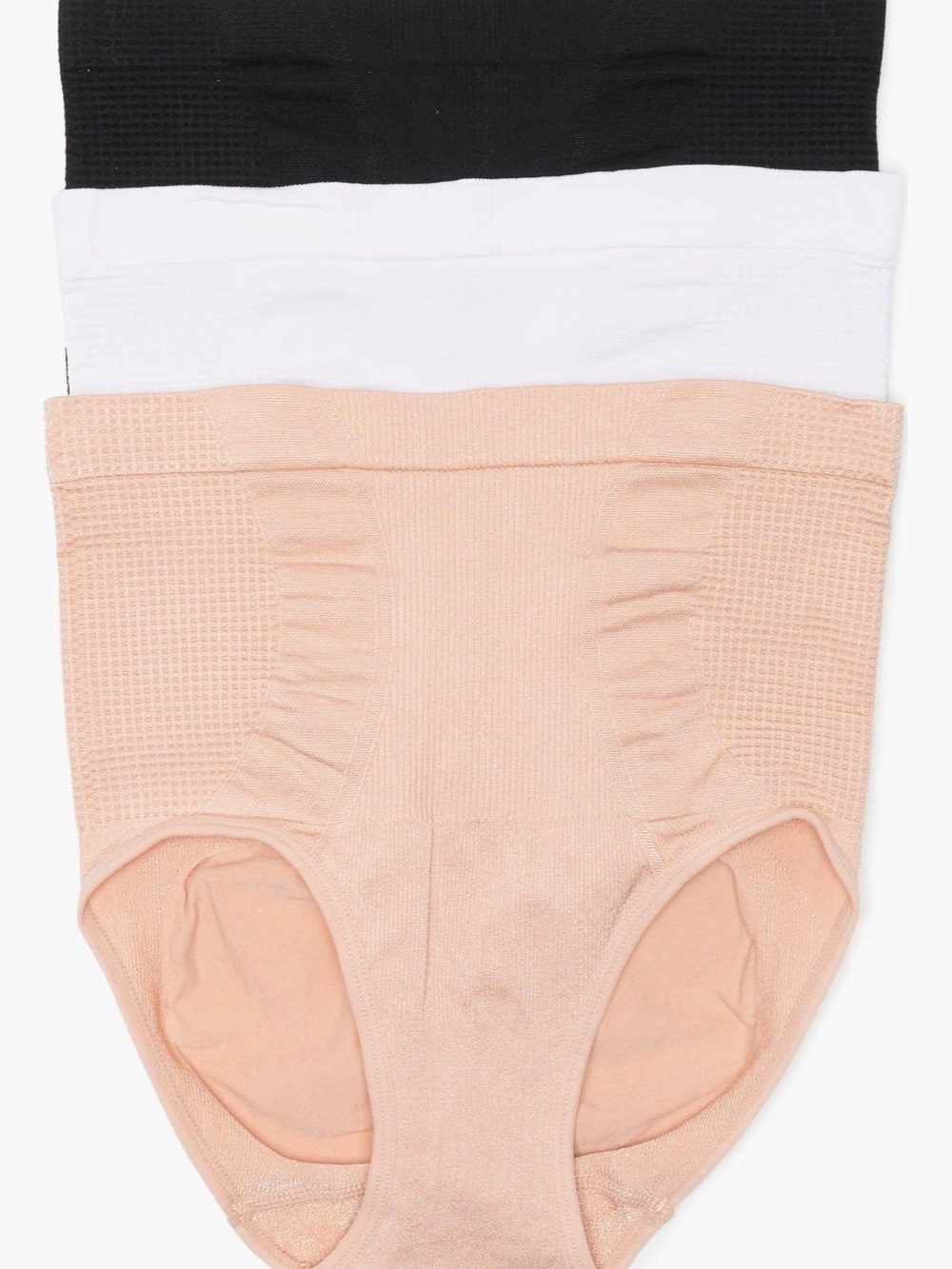 NWOT Skinnygirl 3-Pack Seamless High-Waist Briefs in Black, White & Nude